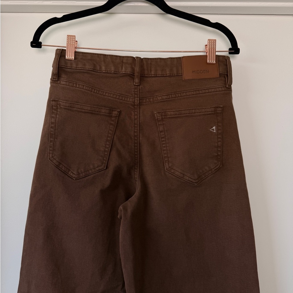 Hidden Wide Leg Jeans in Brown - Picture 8 of 9